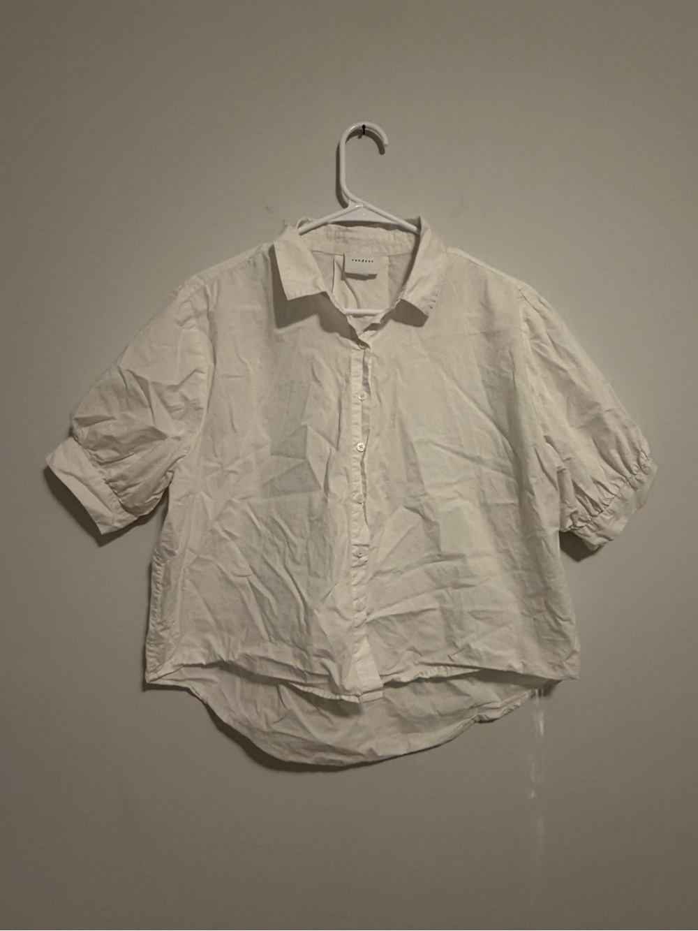 sundays Cream Relaxed Collar Button-Down